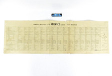 Vintage Yamaha Fold-Out Poster 1970 Service Data G6S/HT1/AT1/DT1/RT1/R5/XS1/DS6
