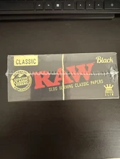 Raw Classic King Size Slim Black Rolling Papers (Full Box; 50 Count)