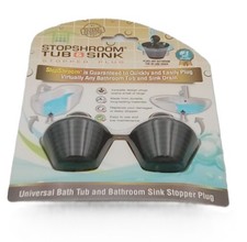 StopShroom- Universal Stopper Plug 2pk for tub and sink/ Drains by TubShroom NEW