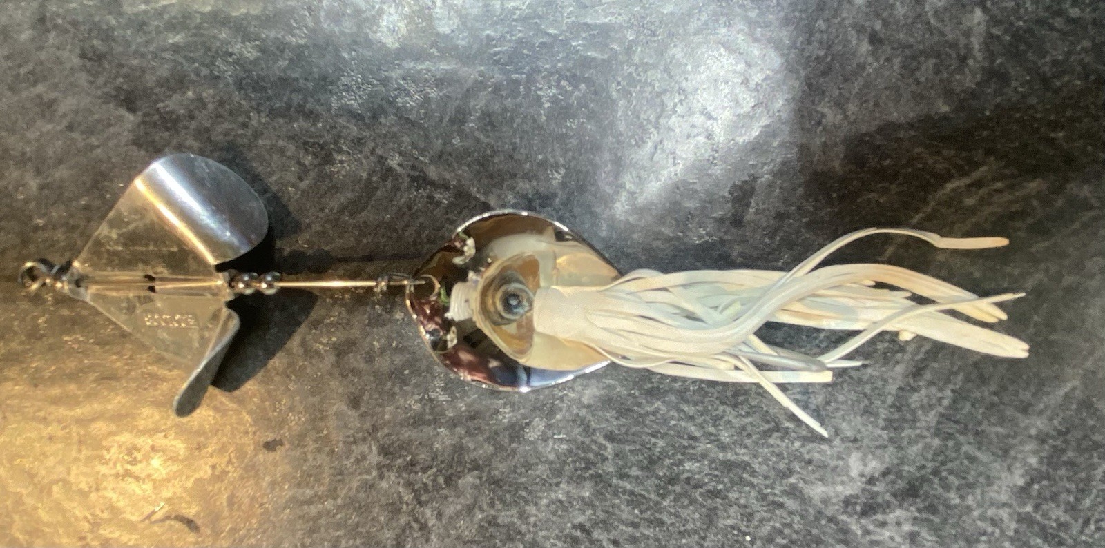 Vtg Lurh Jensen HERB'S Dilly BUZZ Chrome Spoon Buzzbait Topwater 5/8 Fish Lure - Image 2