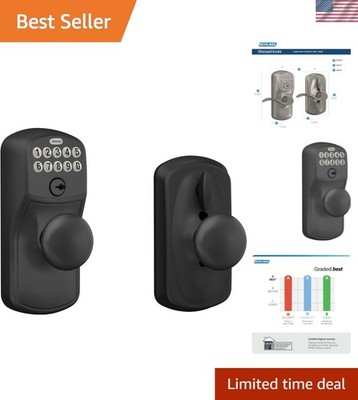 FE595 622 PLY Keypad Entry with Flex Electronic Lock, Matte Black