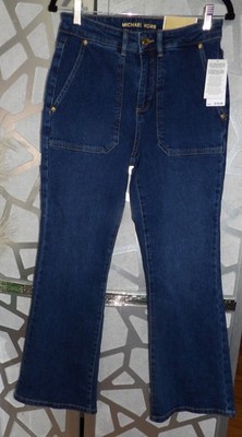 MICHAEL MICHAEL KORS SELMA INDIGO BLUE FLARE JEANS (SZ:6)