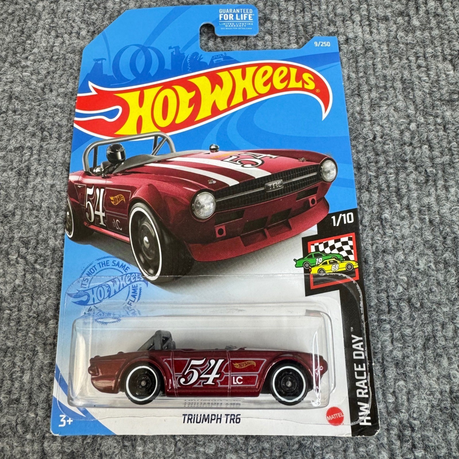 Hot Wheels Triumph TR6 HW Race Day Cranberry Red Diecast Car 1/10 9/250NIP