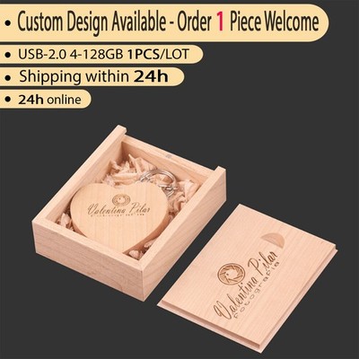 Wooden Custom Engraved, Bulk Purchase Available Wedding Gift U Disk 128GB 64GB