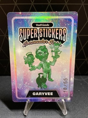 2026 Veefriends Super Stickers Spectacular Garbed Emerald Rainbow Holo Foil /55