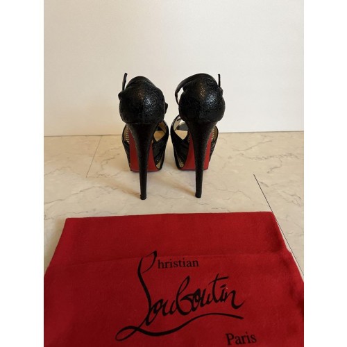 Christian Louboutin Black High Heels pump leather Used Authentic Excellent JAPAN - Picture 6 of 8