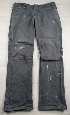 Kuhl Rebel Pants Gray Vintage Patina Dye Rebel Hiking Work Paint Stains 38x34