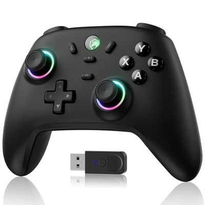 PC Controller Wireless/Wired Connection with 2.4G Receiver Hall Effect Stick RGB