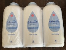 Lot 3 Johnson's Baby Powder Cornstarch w/Aloe Vitamin E 22 oz/ea Bottle NEW