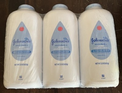 Lot 3 Johnson's Baby Powder Cornstarch w/Aloe & Vitamin E 22 oz/ea Bottle NEW