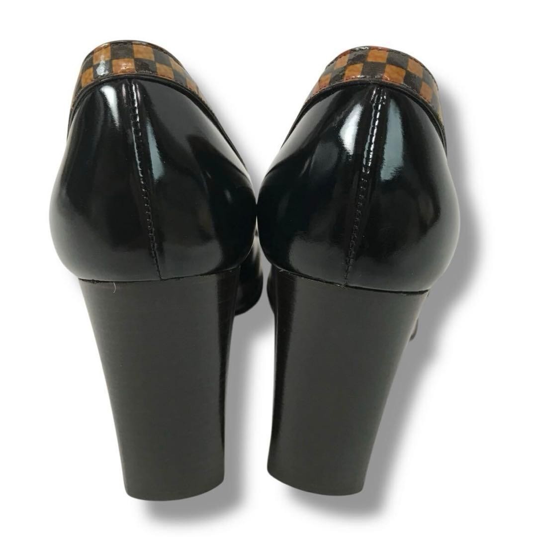 Louis Vuitton Shoes Pumps Heel Damier EU 36.5 US 6.5 Patent Leather Authentic thumbnail 6
