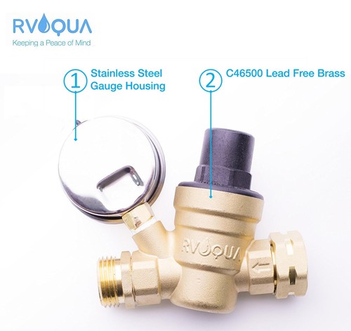 Rvaqua M11-45psi Adjustable Water Pressure Regulator For Rv Camper - E - Picture 6 of 7