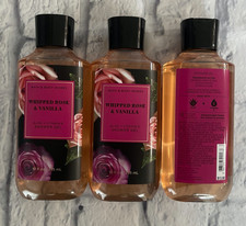 3 BATH  BODY WORKS WHIPPED ROSE  VANILLA ALOE VITAMIN E SHOWER GEL 10 OZ EACH
