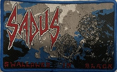 Sadus - Swallowed In Black 5'' x 3'' Woven Strip Patch [Thrash Metal]
