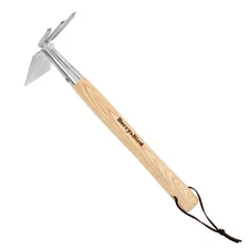 2IN1 Hand Tools Hoe and Cultivator, Stainless Steel Garden Hand Tiller and Pi...