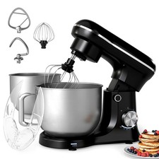 1500W Electric Stand Mixer 4.5L+5.5L Bowl 10 Speed Food Baking Dough Hook Black