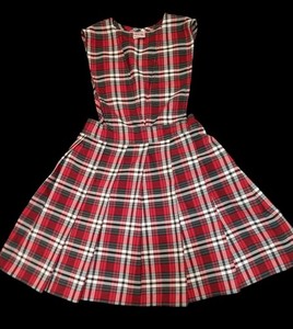 A+ School Apparel Girl's School Uniform Plaid Jumper Red Gray Size 5 Regular