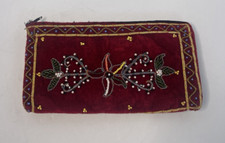 Velvet Beaded Bold Pouch Floral Small Mini Bag Clutch