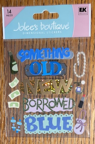 RARE Jolees Wedding Something Old New Borrowed Blue $ Jewerly Scrapbook Stickers - Picture 2 of 5