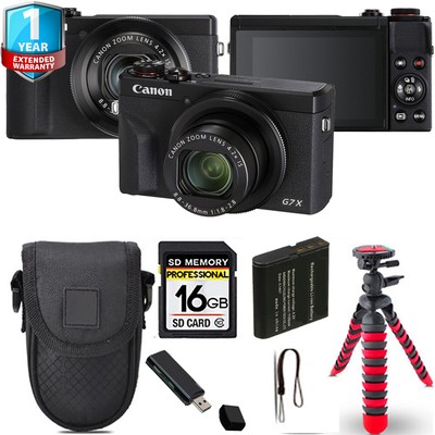 Canon PowerShot G7 X Mark III (Black)+ Spider Tripod + Case+ 1 Yr Warranty