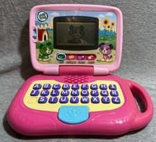 Leapfrog Laptop ABC Messages  GAMES Play Music Pink Puppies Dogs WORKS GREAT 