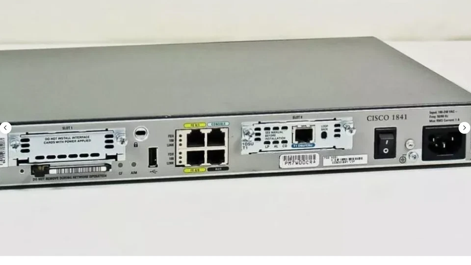 Router integrado CISCO 1841/K9 ADVENTEPRISE ios-15.1 256D/128F 1DSU CISCO1841 Foto 2 de 4