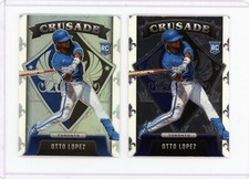⚾ 2 - OTTO LOPEZ 2022 PANINI CHRONICLES CRUSADE PRIZM SILVER HOLO + BASE RC