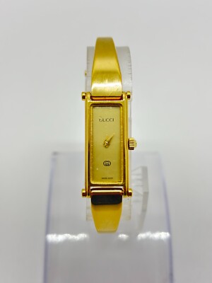 Exc+5 ] GUCCI 1500 Watch Gold Dial Women's Watch Used Working F/S