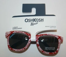 New OshKosh Girls Sunglasses1 2 yr 0-24m NWT 100% UVA-UVB Classic Bandana Red