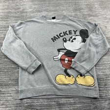 Mickey Mouse Sweatshirt Size M Womens Disneyland Pullover Gray Medium