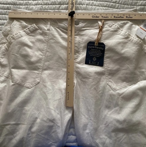 Pantaloni donna Democracy AB Solution in velluto a coste muffa e tenuta fuori bianco taglia 24W - Foto 13 di 13