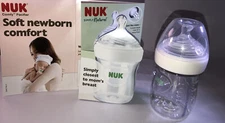 NUK 5oz Simply Natural Newborn Bottle W Anti-Colic/Air Vent/Safe Temp Nipple-NEW