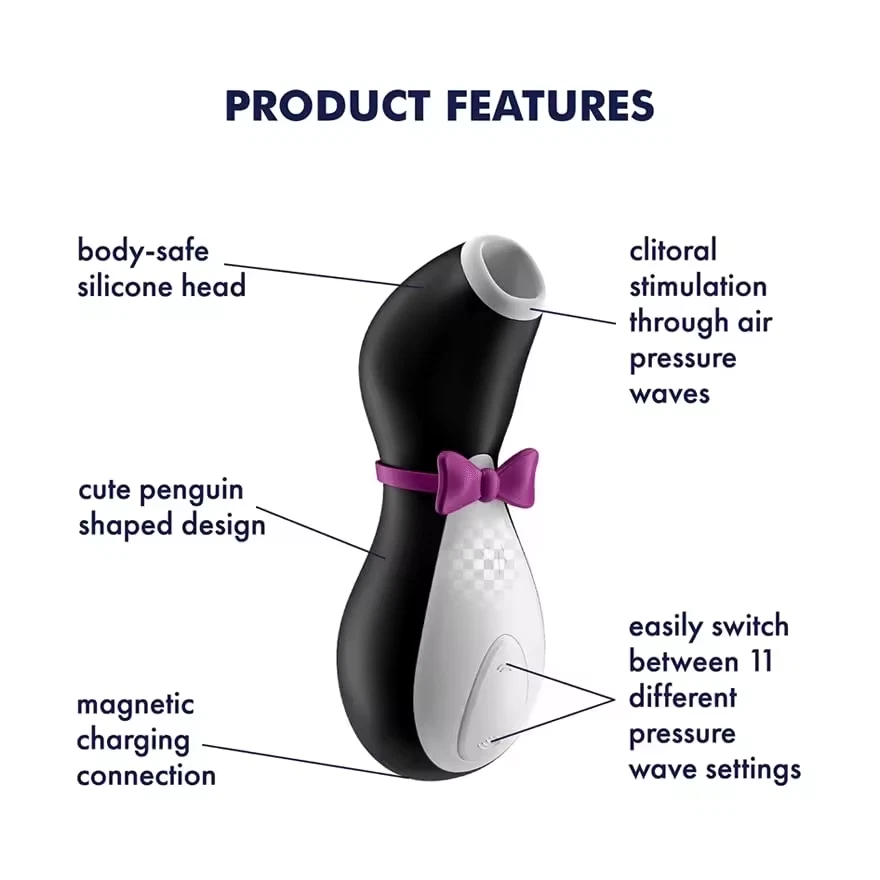 Vibradores de succión de clítoris Satisfyer Penguin Air-Pulse estimulador de clítoris Foto 4 de 4