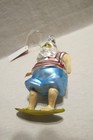 Skim Board Surfer Beach Vacay Santa Sun Visor Glass Christmas Ornament Unique — photo 3