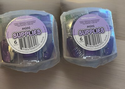 Lot Of 2 Kits Office Depot Mini Supplies 6 Tools Purple