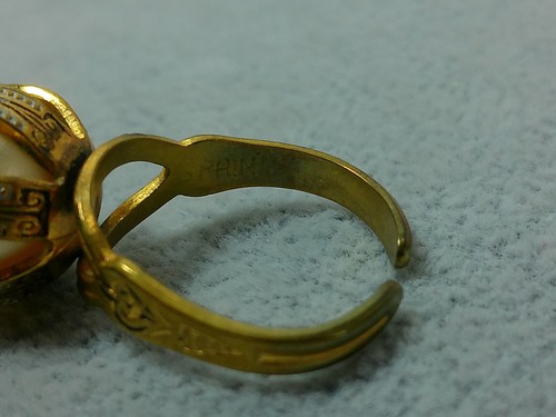 Anillo Gótico De Colección ESPAÑA Oro Latón Imitación Perla Corazón Filigrana Punta Garra Ajustable - Imagen 19 de 22