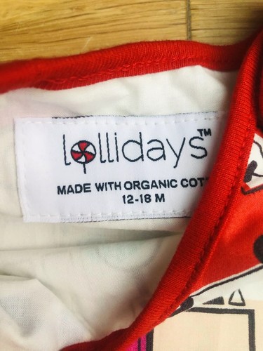 NEU LOLLIDAYS Schlafsack 12-18 Monate 1,5 Tog Bio Baumwolle rot weiß Autos - Bild 3 von 6