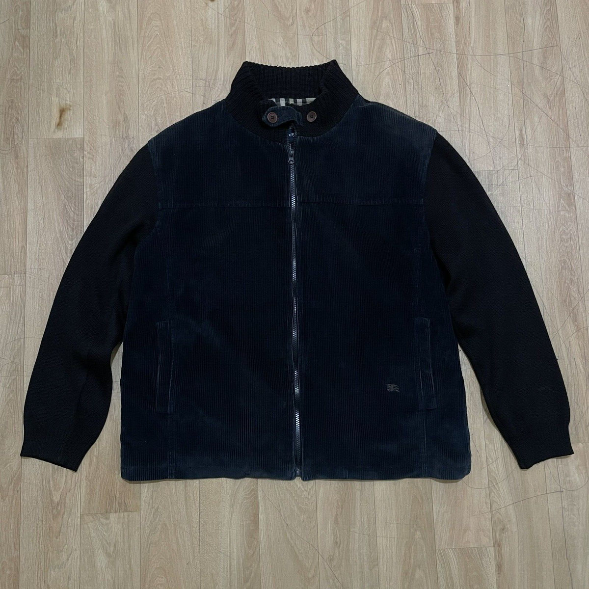 BURBERRY LONDON Jacket bomber coat nova Check blue Corduroy