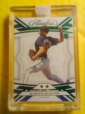 AJ Smith Shawver 2023 Flawless ENCASED Rookie RC DUAL Emerald SSP BOOKEND #5/5