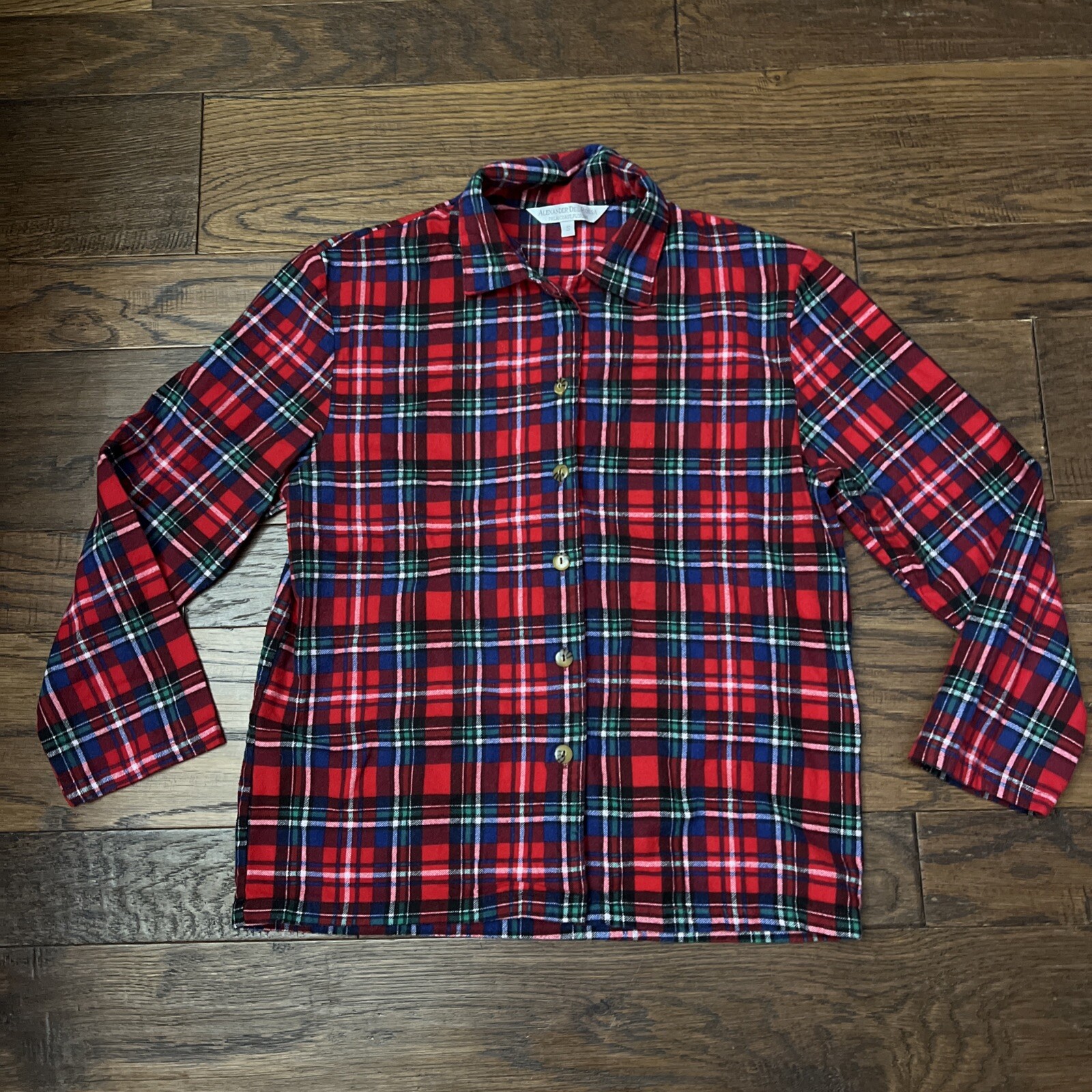 Alexander Del Rossa Pajama Shirt S Plaid Flannel Womens Chri