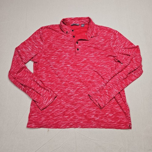 Michael Bastian Long Sleeve Red White Heathered Size Medium 100% Cotton READ DES