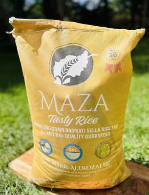 Maza Basmati Sela Rice 10 Pound, Supreme Quality White Rice, Afghan Rice