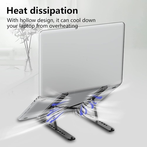 Tonmom Laptop Stand for Desk, Adjustable Laptop Riser ABS+Silicone Foldable Port - Picture 2 of 7