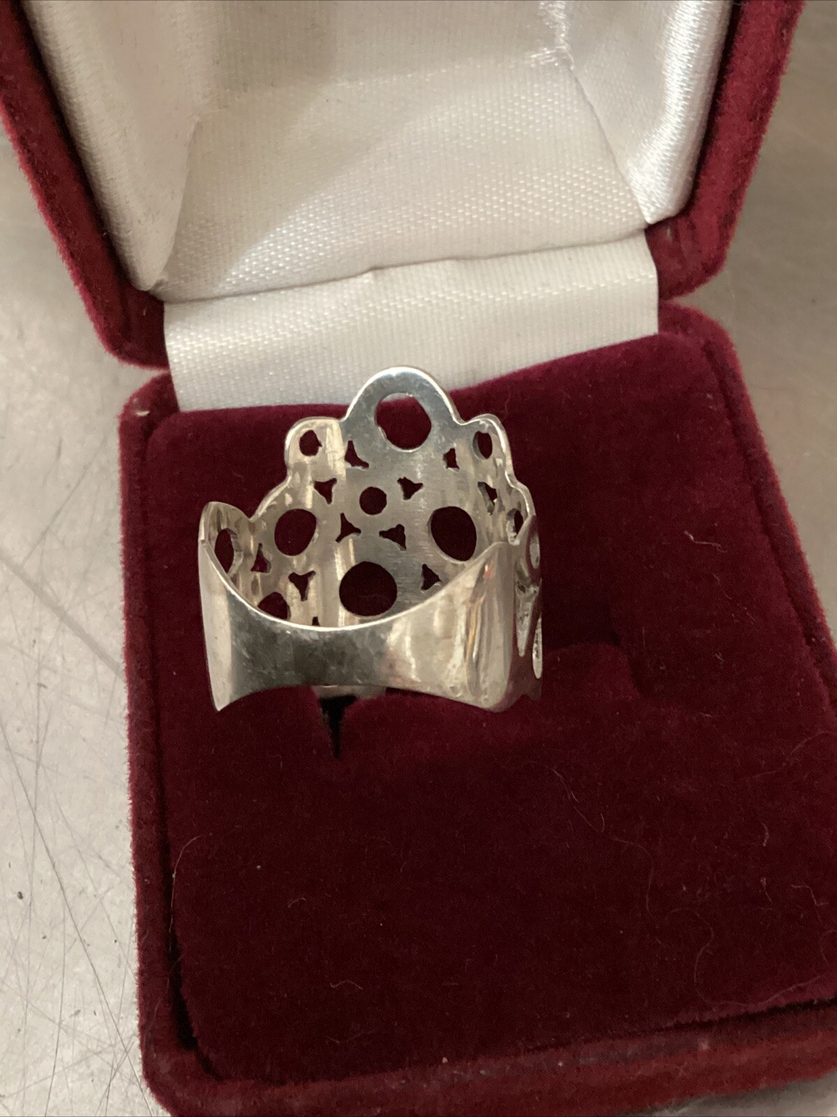 Geometric Flat Circles Bubbles Wide Sterling Silv… - image 7