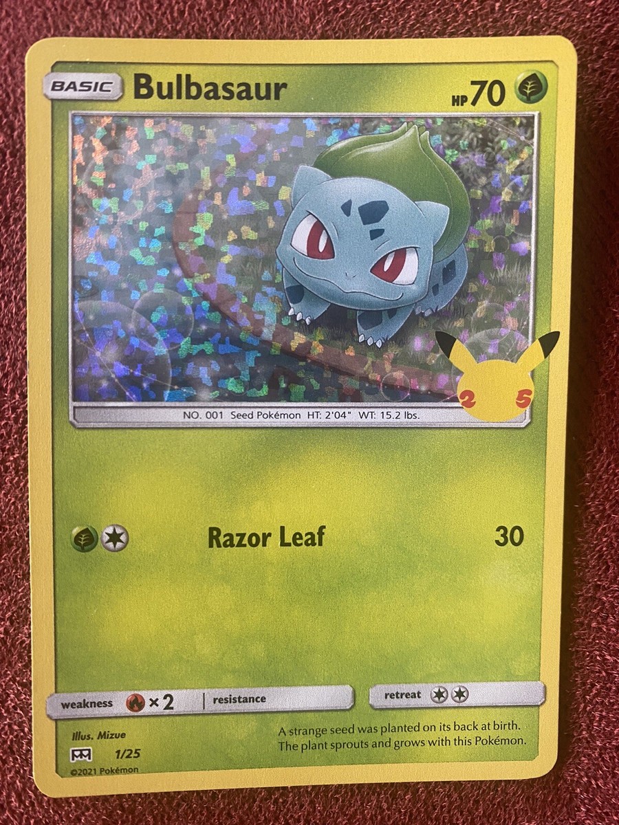Pokmon SHINY BULBASAUR 25th Anniversary McDonald's 1/25 HOLO Promo Card  2021