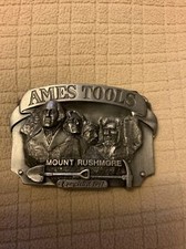 1987 AMES TOOLS Pewter Belt Buckle Mount Rushmore