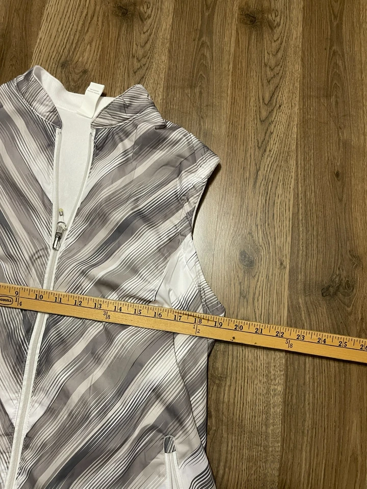 Antigua Jacket, Women's Size Large, Gray White, Vest, Full Zip, Sleeveless - Image 3 of 4