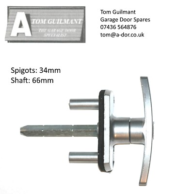Henderson Merlin Garage Lock Silver T Handle Long Spigot 34mm Long
