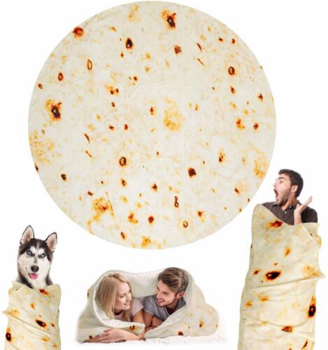 Bedding Outlet Mexican Burrito 60"Blanket 3D Corn Tortilla Flannel Funny Blanket