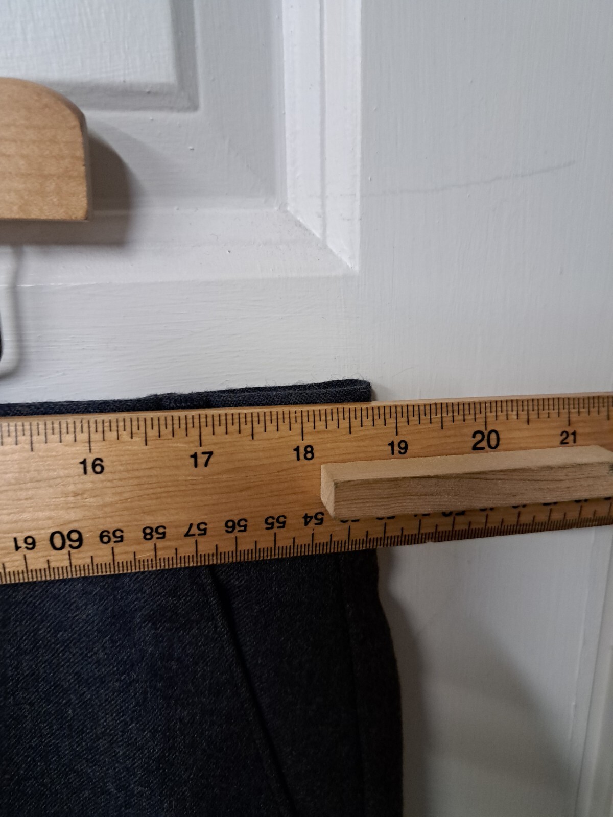 Pantaloni Daks blu navy in flanella UK 36 corti in lana Savile Fila Londra